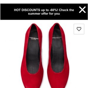 Brand new red suede shoes